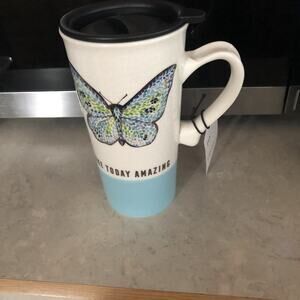 Seeds & Sunshine "Make Today Amazing" Large Coffee Mug with Butterfly